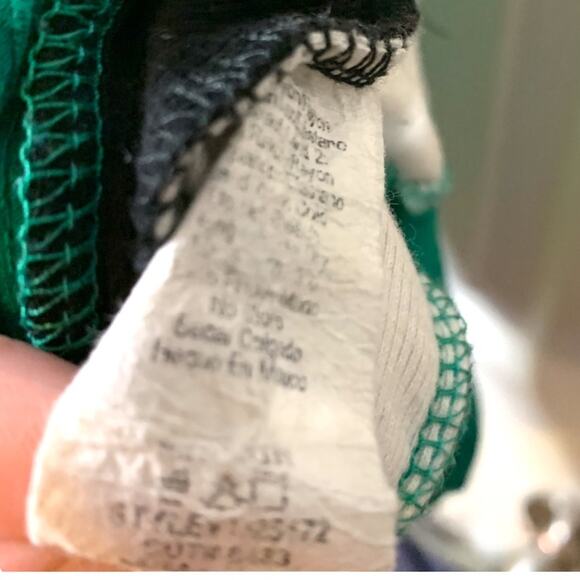 Charlotte Russe Green Long Ribbed T-Shirt Black and White Stripes Medium - Picture 4 of 6